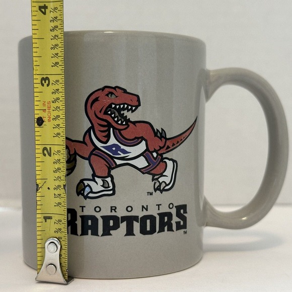 Toronto Raptors Coffee Mug Cup, NBA Grey w/Logo Red Purple VINTAGE - Picture 9 of 9